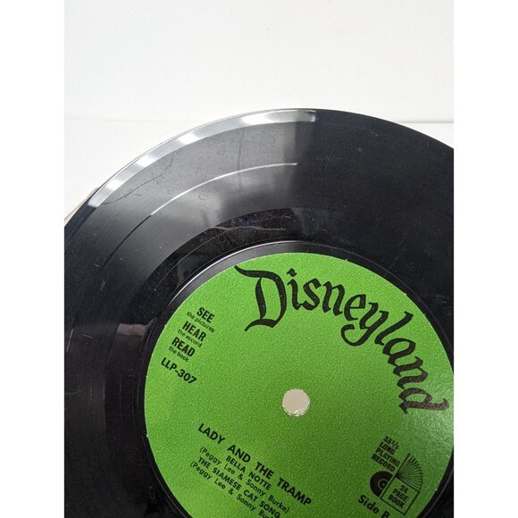 WALT DISNEY See Hear Read 33 1/3 rpm Lady And Tramp LLP-307 Book & Record 1965 - Picture 12 of 16